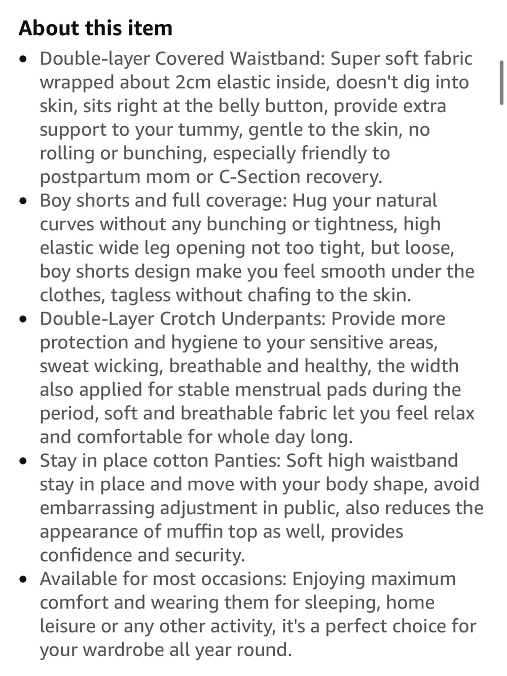 Molasus Womens High Waist Cotton Boyshort Underwear 5-Pack Small Multicolor NEW - Picture 8 of 10